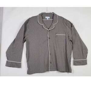 Pajamagram Gray Stripe Classic Button-Front Pajamas, Men Size XL PRE-OWNED